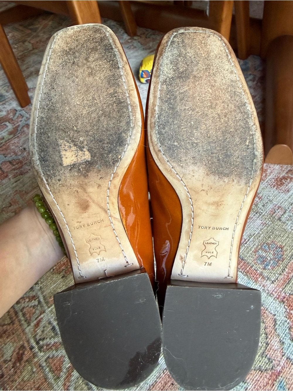 Tory Burch Georgia Cognac Patent Leather Pumps - Picture 5 of 5